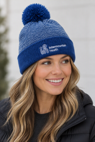 Halftime Heather Pom Beanie - true navy/silver